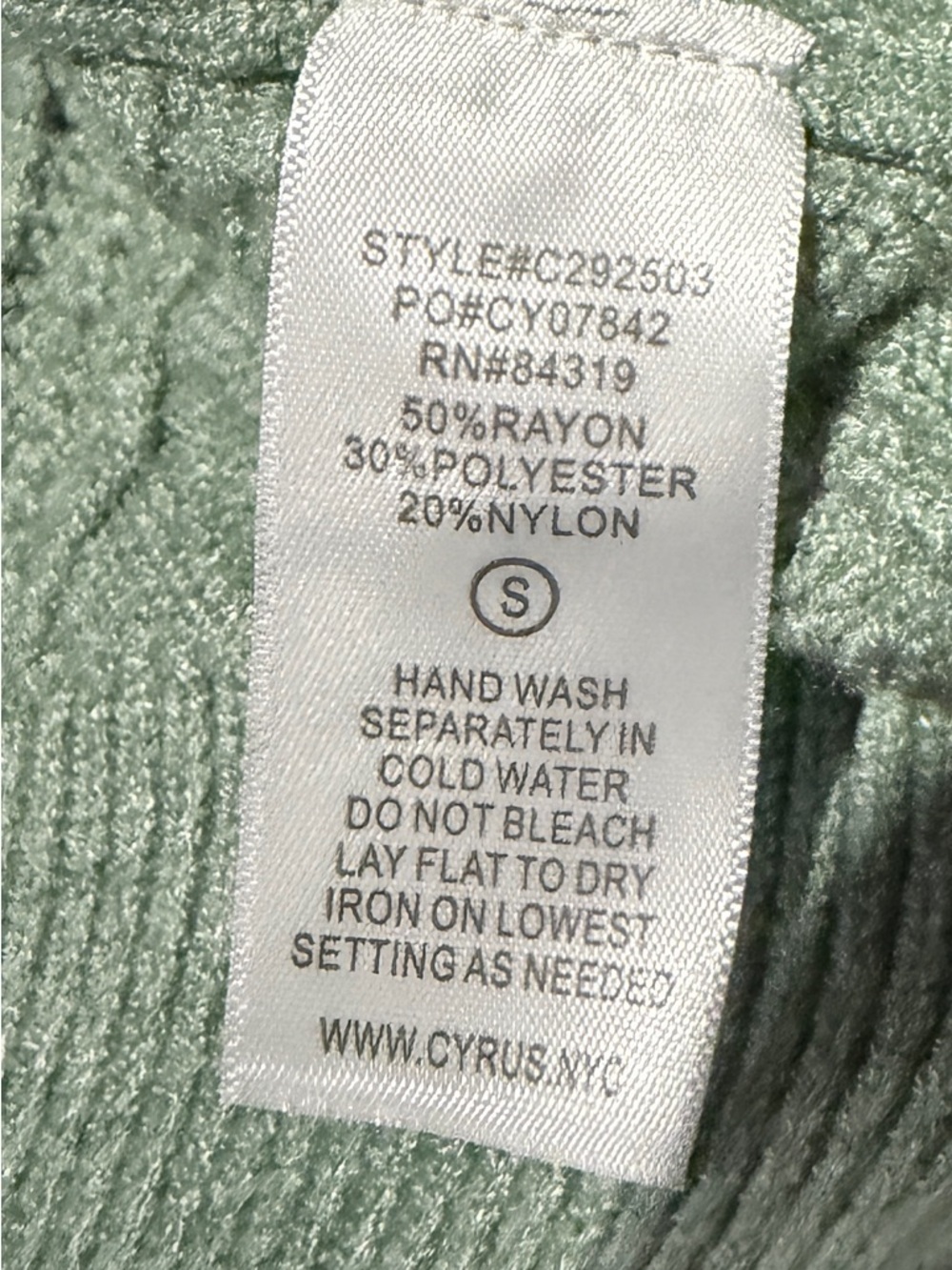 Cyrus Sage Green Cable Knit Button-Up Cardigan S - Picture 10 of 10